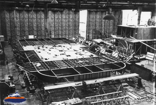 Vosper-Thornycroft VT1 under construction -  (credit: The <a href='http://www.hovercraft-museum.org/' target='_blank'>Hovercraft Museum Trust</a>).